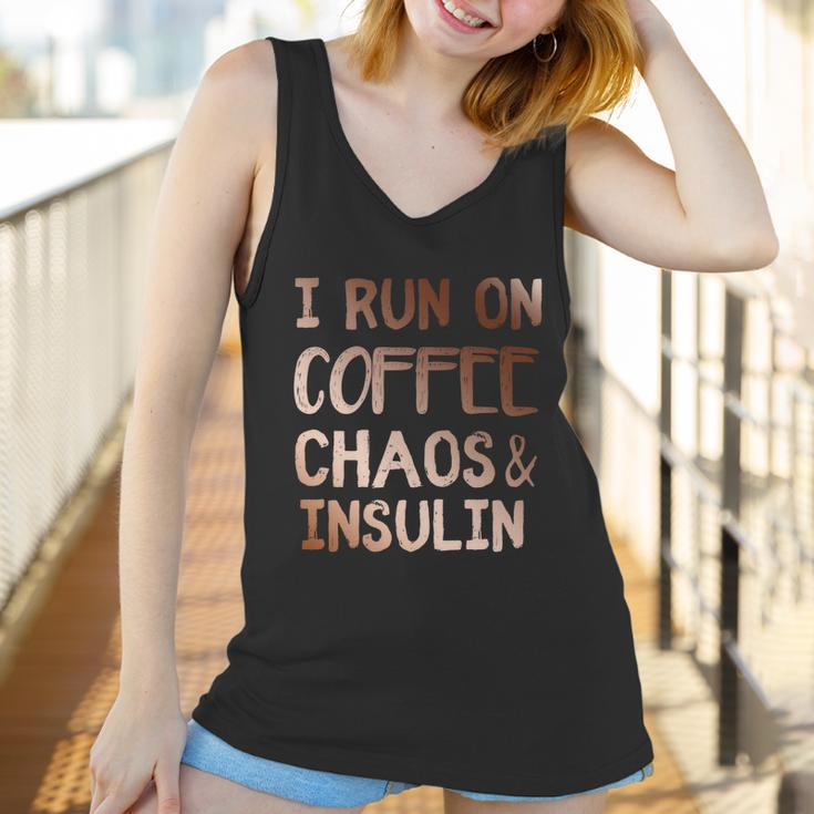 I Run On Coffee Chaos And Insulin Funny Diabetic Diabetes Gift Women Tank Top