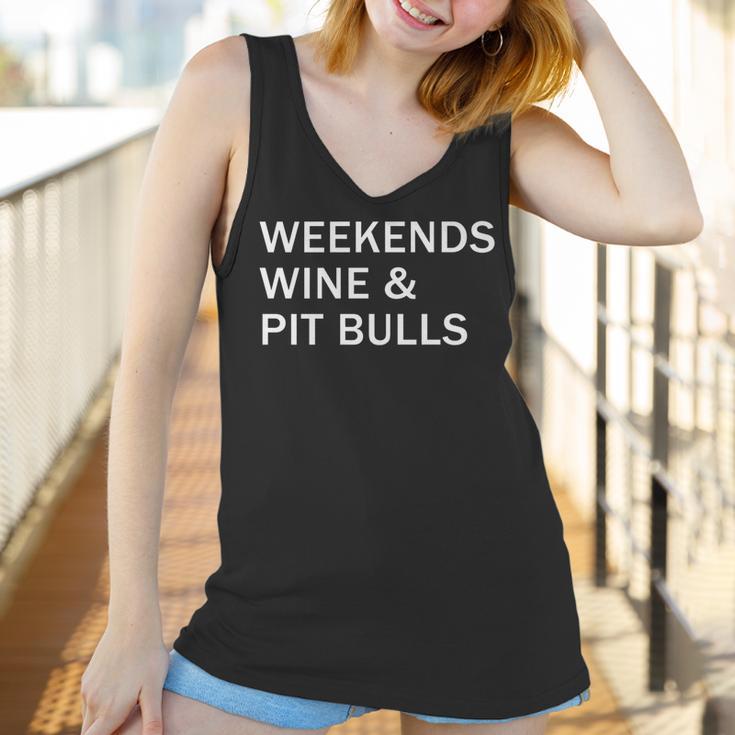 Weekends Wine And Pit Bulls Women Tank Top