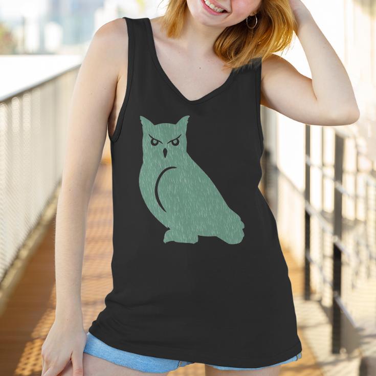 Sage Green Owl Silhouette Artwork Women Tank Top