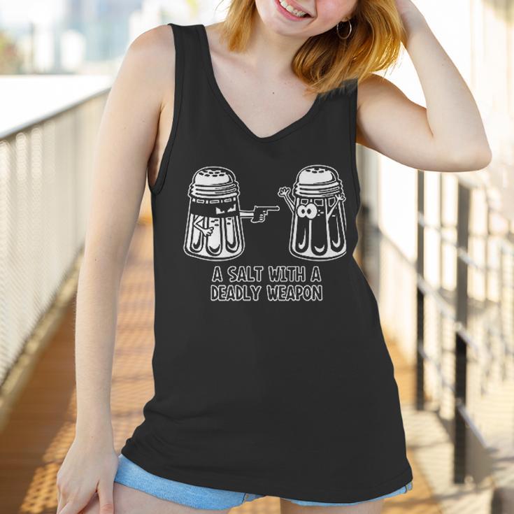 A Salt With A Deadly Weapon Graphic Novelty Sarcastic Funny Women Tank Top