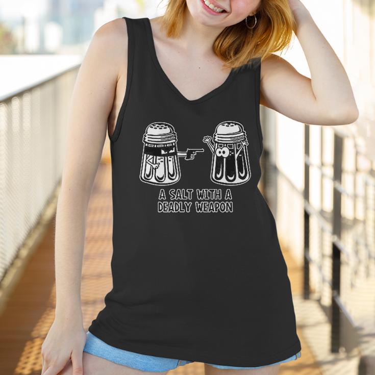 A Salt With A Deadly Weapon Graphic Novelty Sarcastic Funny Women Tank Top