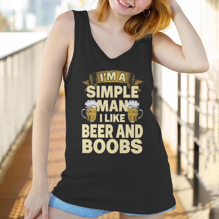 Im A Simple Man I Like Boobs And Beer | Funny Drinking Women Tank Top