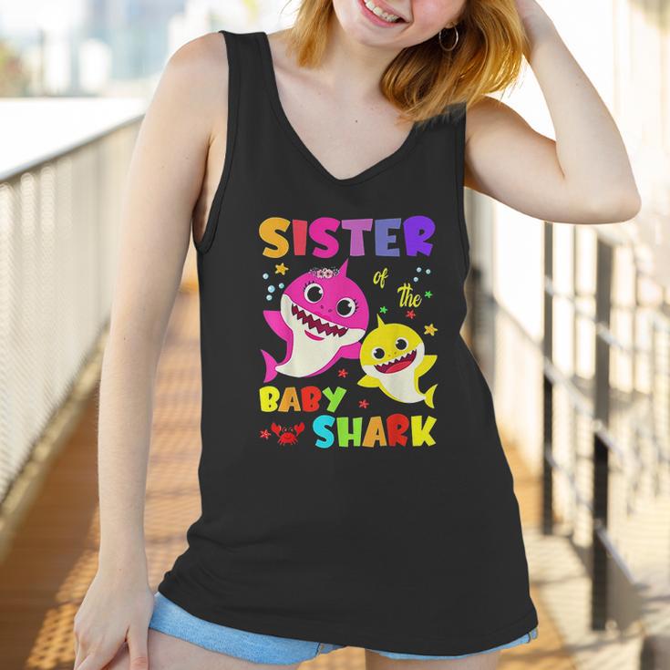 Sister Of The Baby Shark Birthday Sister Shark Women Tank Top