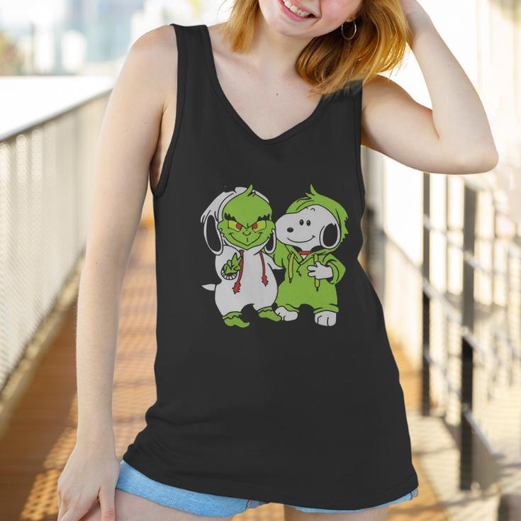 Snoopy And Grinch Fushion Peanuts How The Grinch Stole Christmas Women Tank Top
