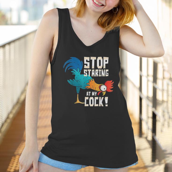 Stop Staring At My Cock Funny Chicken Gift For Men Women Tank Top