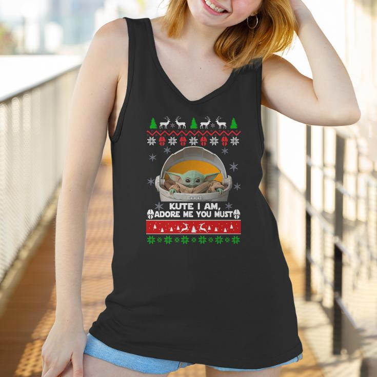 Ugly Christmas Cute I Am Must Baby Yoda Sweater Women Tank Top