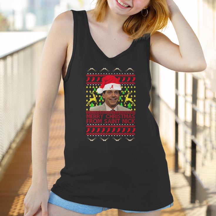 Ugly Nick Saban Merry Christmas From Saint Nick Women Tank Top