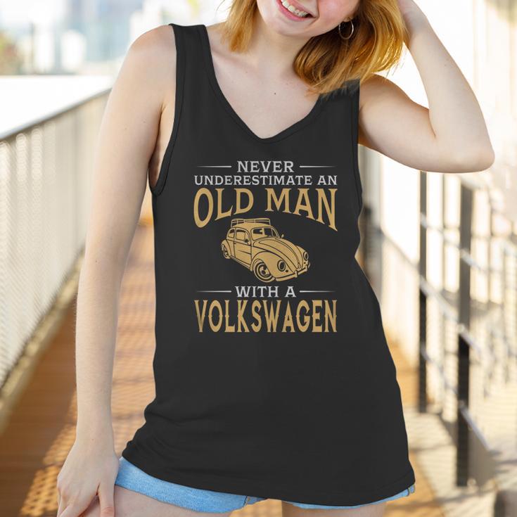 Never Underestimate An Old Man With A Volkswagen Beetle Tshirt Women Tank Top