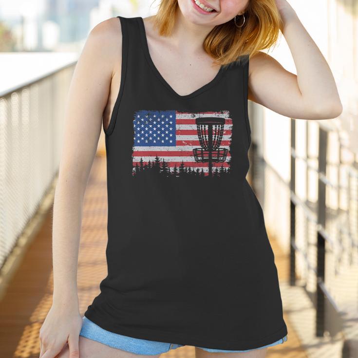 Us American Flag Disc Golf Basket Frisbee Vintage Disc Golf Women Tank Top