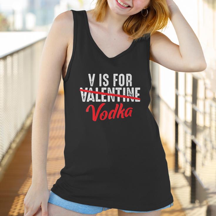 V Is For Valentine Slash Vodka Funny Vodka Lover Valentine Women Tank Top