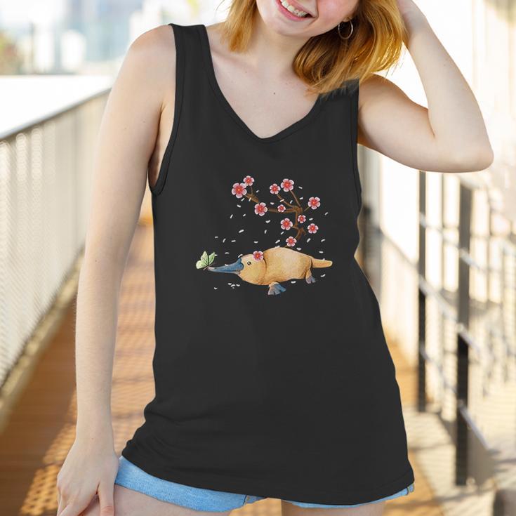 Vintage Platypus Japanese Cherry Blossom Flower Sakura Women Tank Top