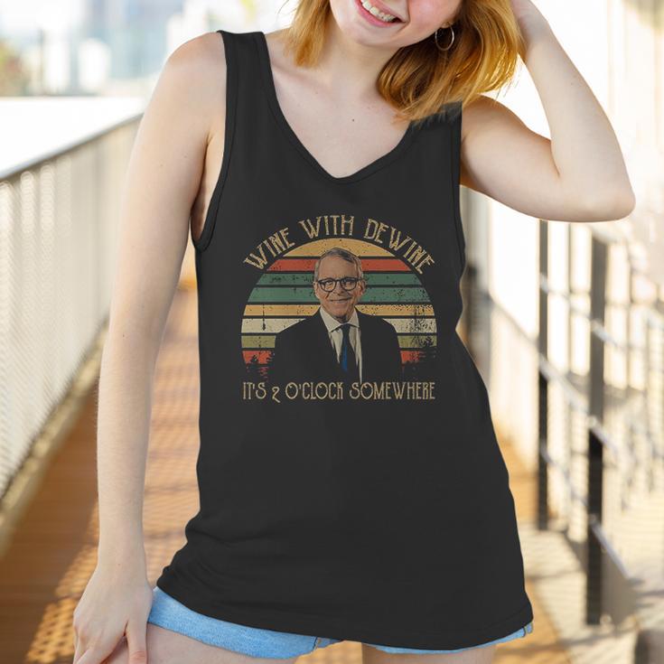 Wine With Dewine Its 2 Oclock Somewhere Vintage Retro Women Tank Top