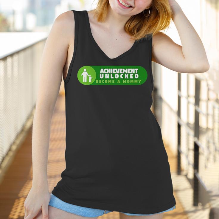 Womens Womans Achievement Unlocked I Become Mommy Fun Women Tank Top