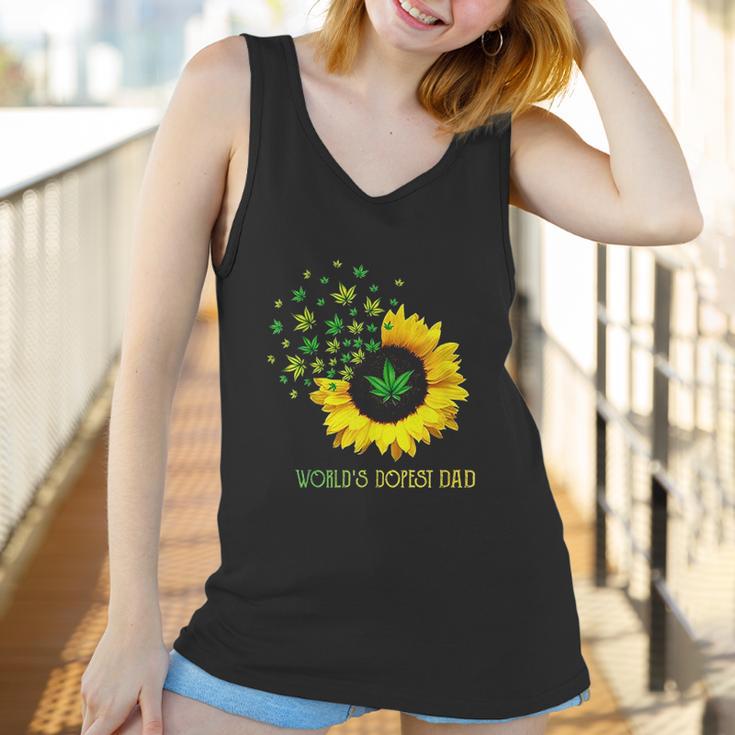 Worlds Dopest Dad Sunflower Weed Cannabis Funny Women Tank Top