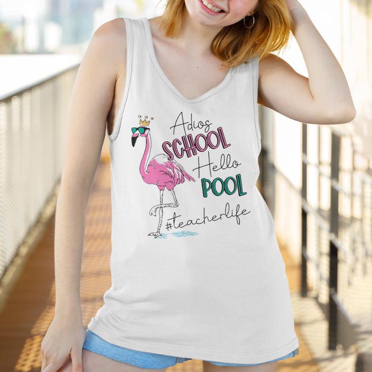 Adios School Hello Pool Flamingo Teacher Life Women Tank Top