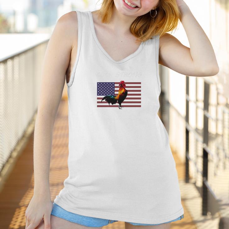 American Rooster Chicken Cock Strong Usa Pride Women Tank Top