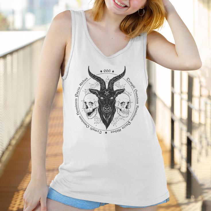 Antichrist Satanic Baphomet Demon Evil Goat Head Satan Skull Women Tank Top