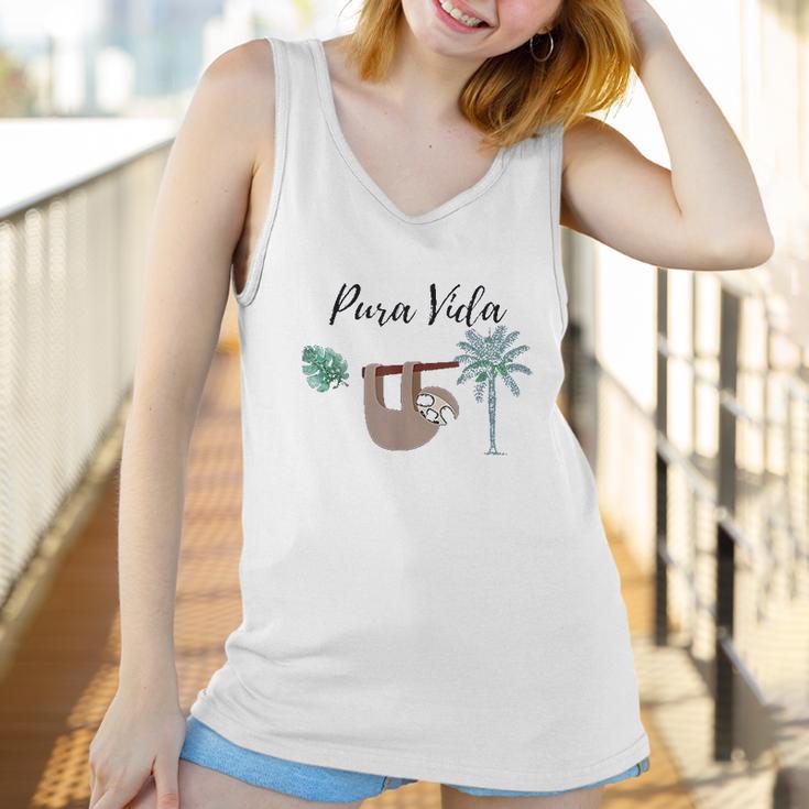 Costa Rica Pura Vida Sloth Palm Tree Women Tank Top