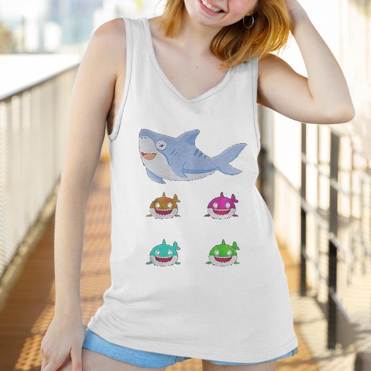 Cute Daddy Shark And Sons Best Christmas Gifts For Dad Women Tank Top