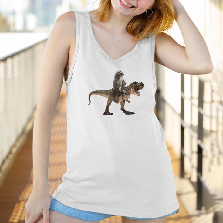 Cute Sloth Riding A Trex Tyrannosaurus Rex Women Tank Top