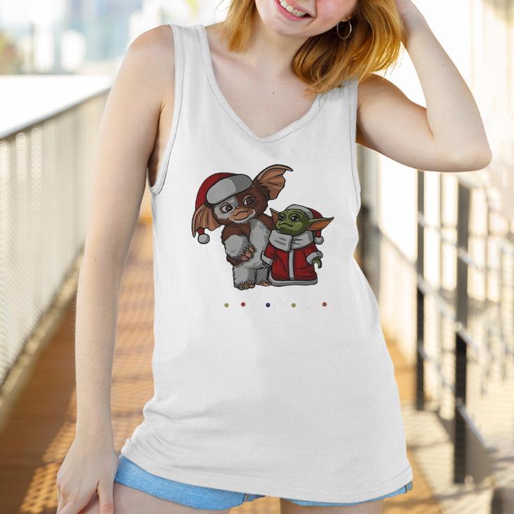 Friends Christmas Baby Yoda And Baby Gizmo Santa Women Tank Top