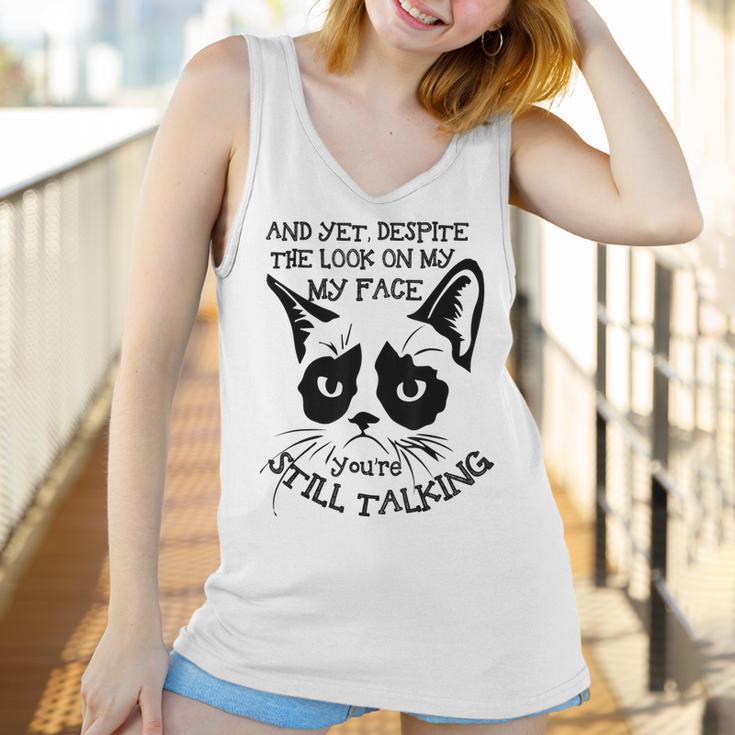 Funny Cat Kitten Grumpy-Face Cat Mom Cat Lovers Cat Owner Women Tank Top