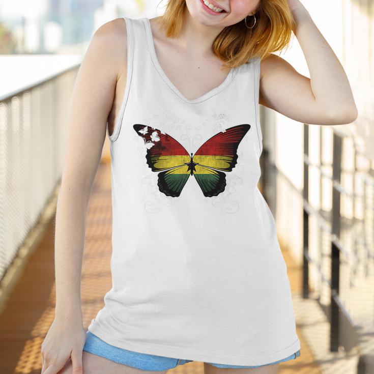 Ghana Flag Ghanaian Flag Butterfly Women Tank Top