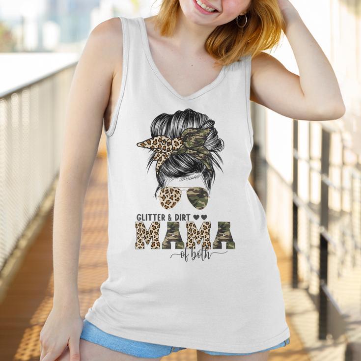 Glitter And Dirt Mama Of Both Leopard Camo Mothers Day Gift Women Tank Top