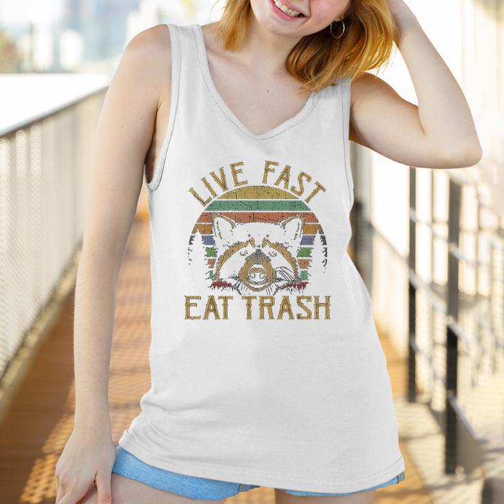 Live Fast Eat Trash Racoon Retro Vintage Trash Pandas Women Tank Top