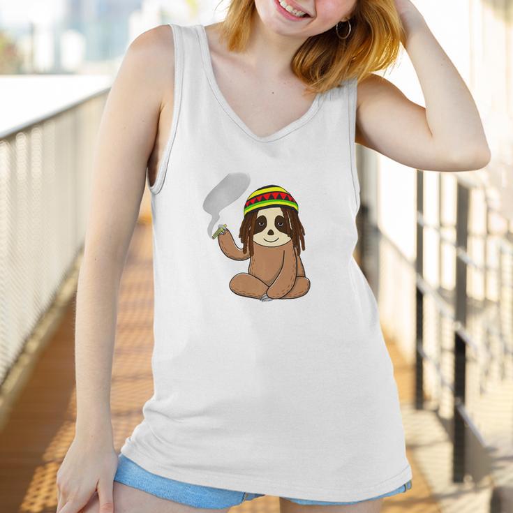 Marijuana Sloth Weed Smoker Jamaican Funny 420 Gifts Women Tank Top