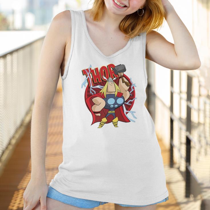 Marvel Thor God Of Thunder Retro Power Stance Logo Women Tank Top