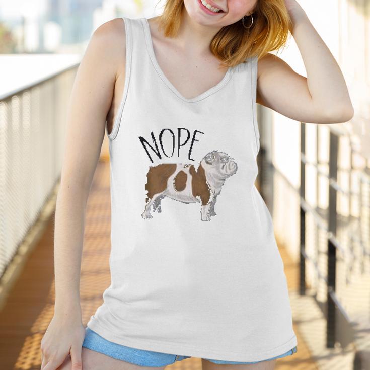 Nope Lazy English Bulldog Dog Mom Women Tank Top