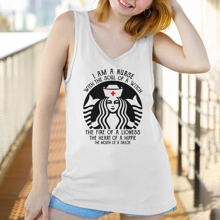 I Am A Nurse Starbuck Parody The Fire Of A Lioness The Heart Of A Hippie Women Tank Top