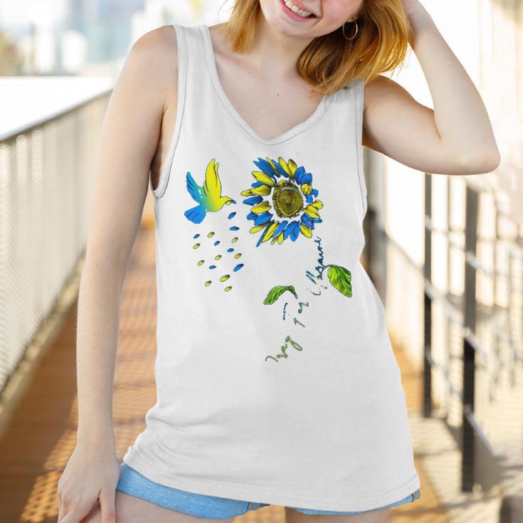 Pray For Ukraine Peace In Ukraine Dovesunflower Ukraine Graphic Design Printed Casual Daily Basic Women Tank Top