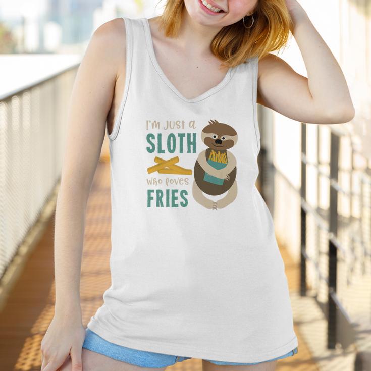 Sloth Who Loves Fries Funny French Fry Gift Women Tank Top