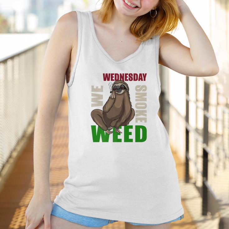 Sloth Stoner Wednesday Marijuana Weed Ganja Gift Women Tank Top