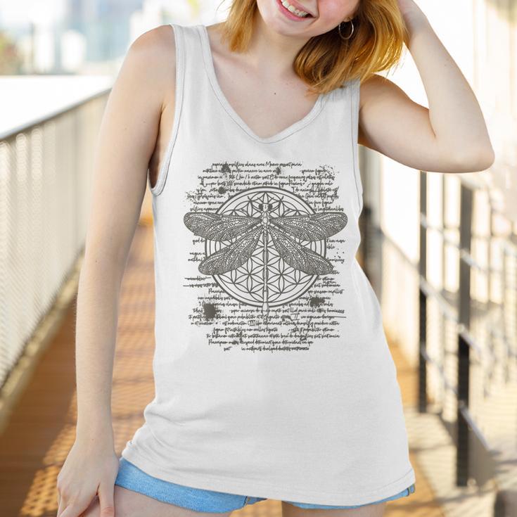 Spiritual Dragonfly Yoga Design Leonardo Da Vinci Vintage Women Tank Top