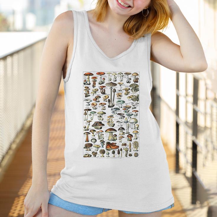 Vintage Mushrooms Chart Illustration Shroom Morel Hunter Women Tank Top