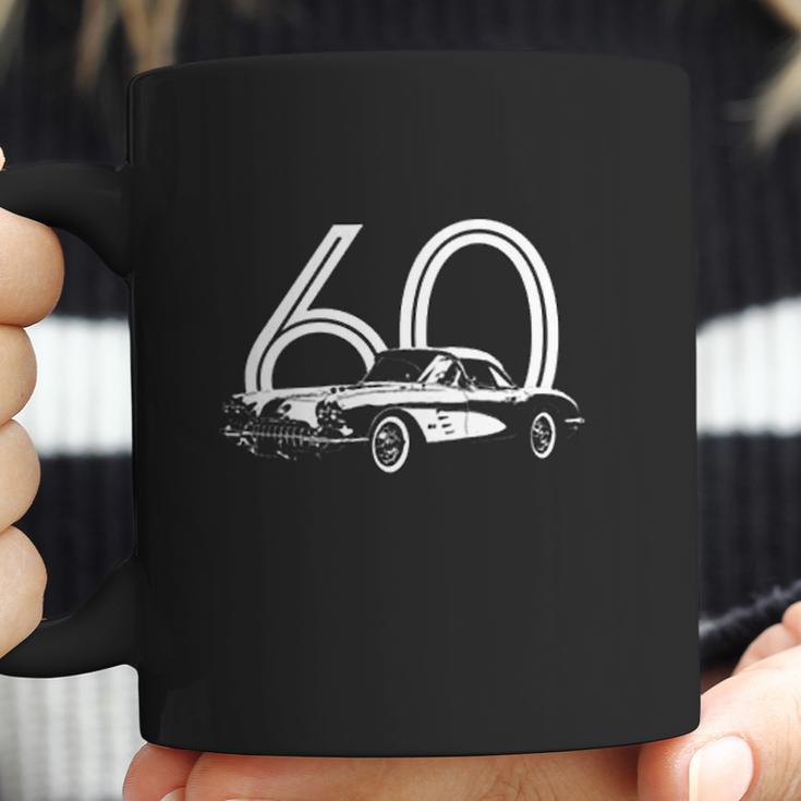 1960 Corvette Three Quarter Side View With Year Dark Color Coffee Mug