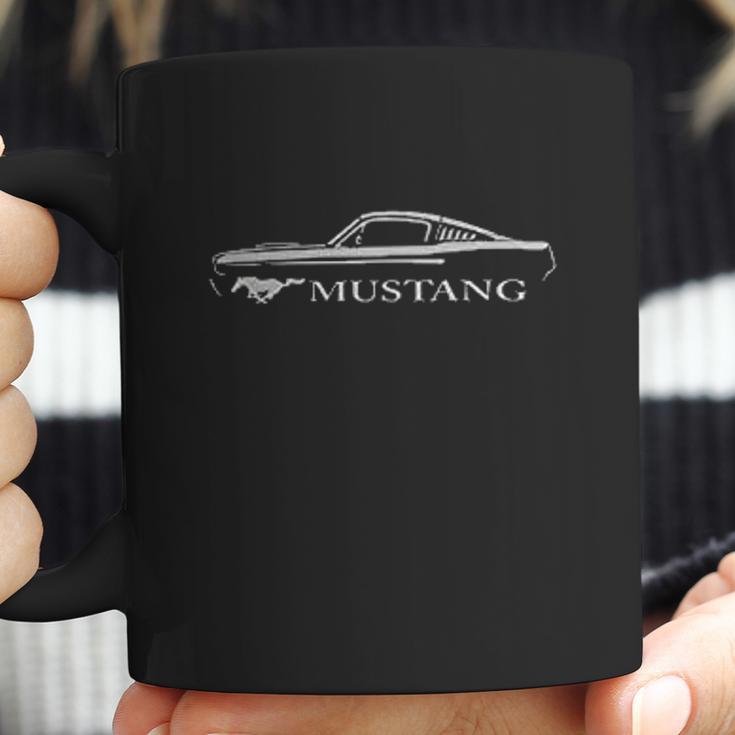 1965 1966 Ford Mustang Fastback Classic Color Outline Design Coffee Mug