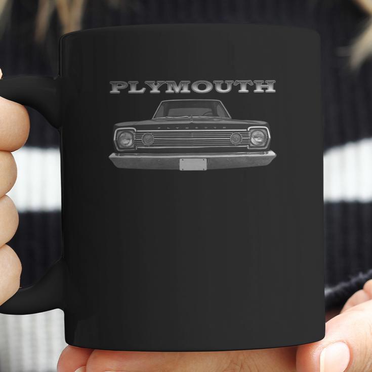 1966 Plymouth Belvedere Ii Front Black Coffee Mug