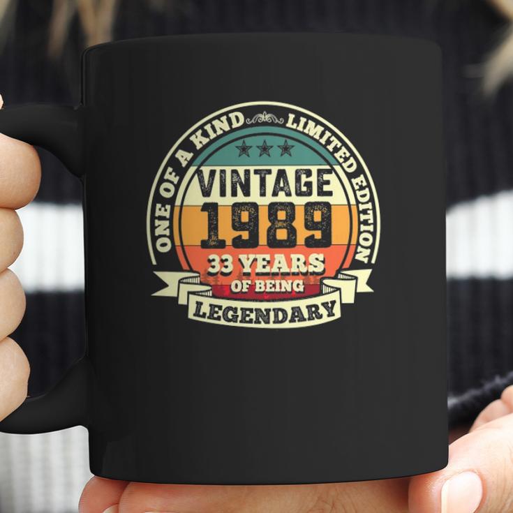 33Rd Birthday Vintage Tee Retro Legendary 1989 33 Years Old Coffee Mug