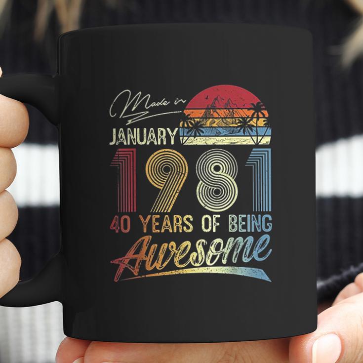 40Th Birthday Gifts Vintage Retro January 1981 40 Years Old Coffee Mug