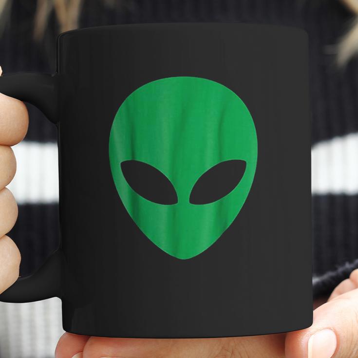 Alien Head Green Alien Grey Coffee Mug