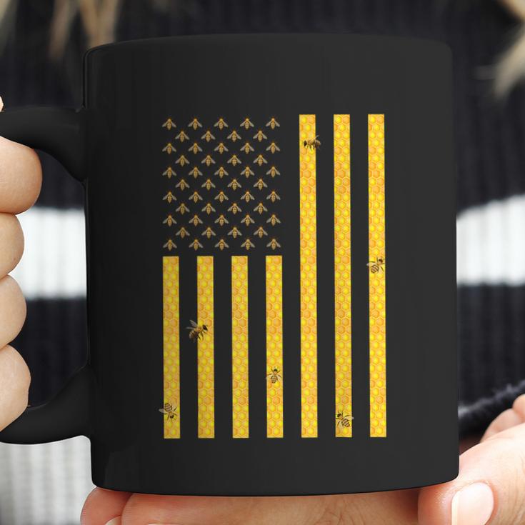 American Flag Honeycomb Honey Bee Beekeeping Beekeeper Coffee Mug