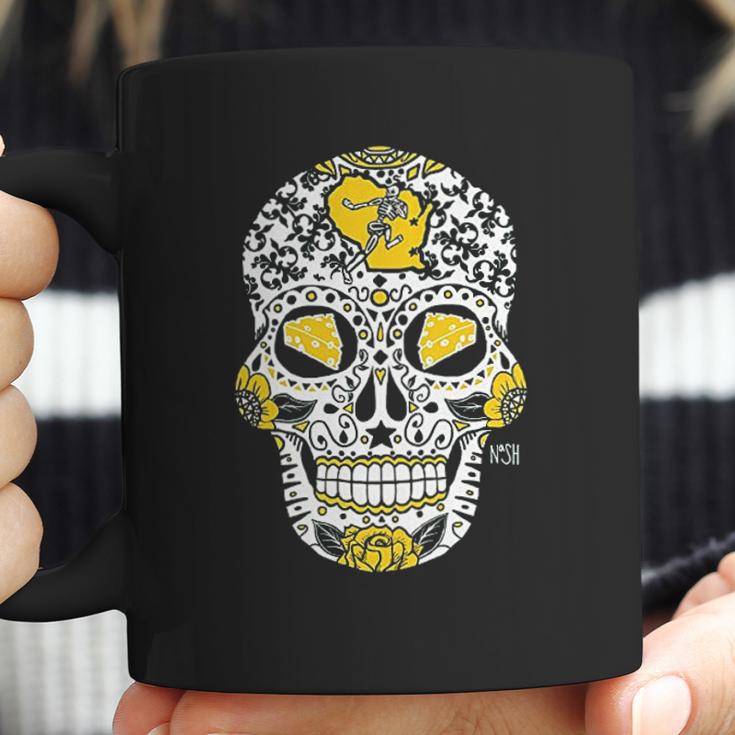 Americas Finest Apparel Green Bay Sugar Skull Coffee Mug