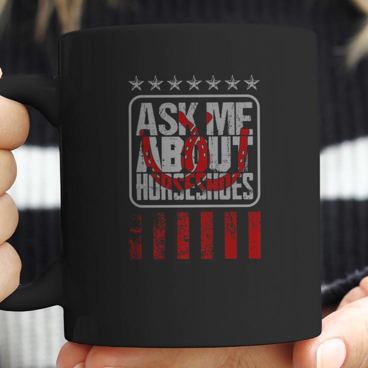 Ask Me About Horseshoe Pitching Ringer Coffee Mug