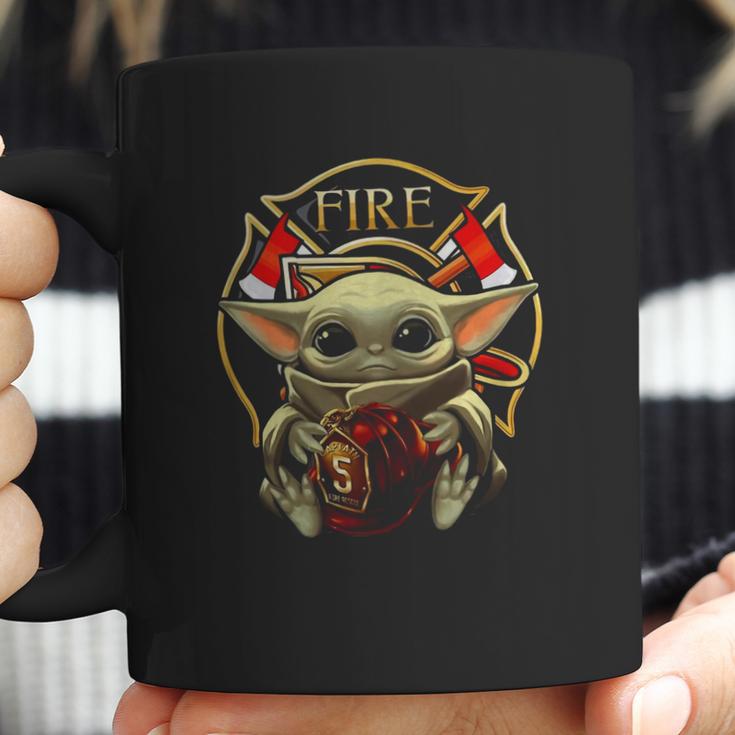 Baby Yoda Hug Flaptatn Fire Reside Coffee Mug