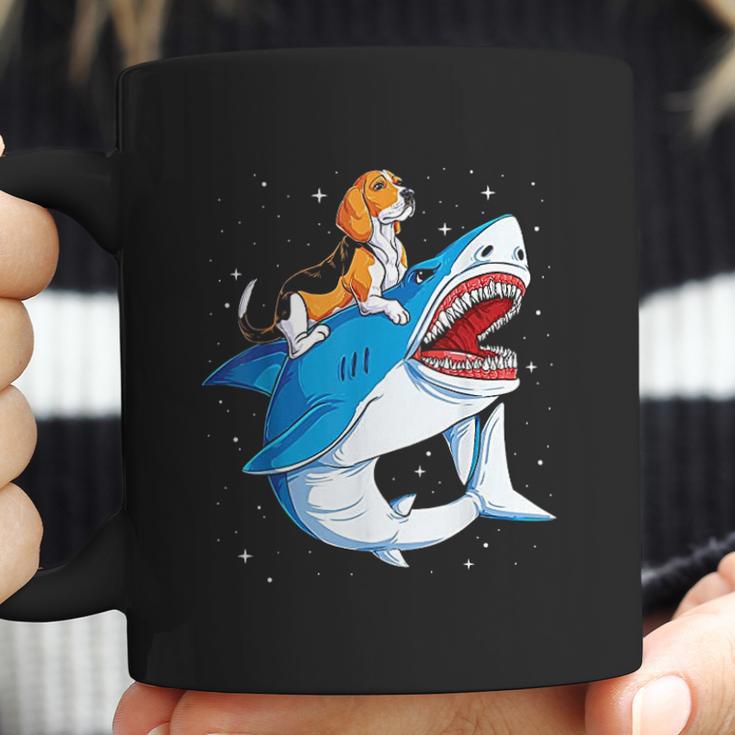 Beagle Riding Shark Jawsome Dog Lover Coffee Mug