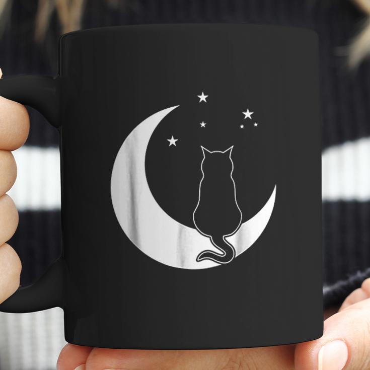 Black Cat On The Crescent Moon By The Starlight Coffee Mug